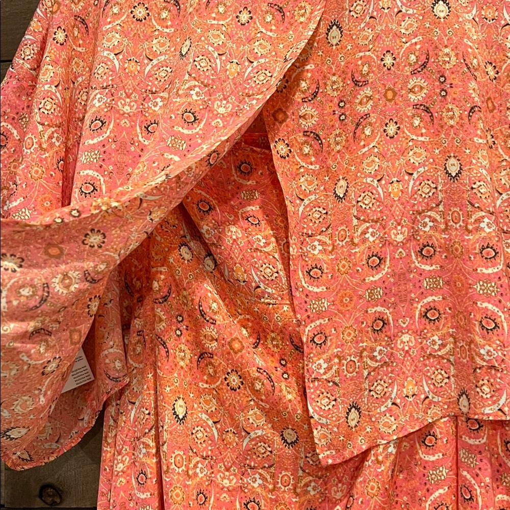 Free People Pink Printed Two-Piece skirt set size 8 - Picture 6 of 8